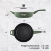 imageSENSARTE 12 Inch Nonstick Deep Frying Pan 5Qt Non Stick Saute Pan with Lid Large Skillet with Helper Handle DiamondampampTitanium Scratch Resistant Induction Compatible PFOA PFOS APEO Free Sage