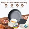 imageSENSARTE 125 Inch Nonstick Frying Pan Skillet Swiss Granite Coating Omelette Pan Healthy Stone Cookware PFOA FreeGray