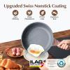 imageSENSARTE 125 Inch Nonstick Frying Pan Skillet Swiss Granite Coating Omelette Pan Healthy Stone Cookware PFOA FreeGray
