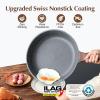 imageSENSARTE 125 Inch Nonstick Frying Pan Skillet Swiss Granite Coating Omelette Pan Healthy Stone Cookware PFOA FreeGray