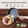imageSENSARTE 125 Inch Nonstick Frying Pan Skillet Swiss Granite Coating Omelette Pan Healthy Stone Cookware PFOA FreeGray