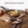 imageSENSARTE 125 Inch Nonstick Frying Pan Skillet Swiss Granite Coating Omelette Pan Healthy Stone Cookware PFOA FreeToffee Brown