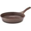 imageSENSARTE 125 Inch Nonstick Frying Pan Skillet Swiss Granite Coating Omelette Pan Healthy Stone Cookware PFOA FreeToffee Brown