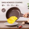 imageSENSARTE 125 Inch Nonstick Frying Pan Skillet Swiss Granite Coating Omelette Pan Healthy Stone Cookware PFOA FreeToffee Brown