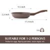 imageSENSARTE 125 Inch Nonstick Frying Pan Skillet Swiss Granite Coating Omelette Pan Healthy Stone Cookware PFOA FreeToffee Brown