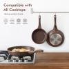 imageSENSARTE 125 Inch Nonstick Frying Pan Skillet Swiss Granite Coating Omelette Pan Healthy Stone Cookware PFOA FreeToffee Brown