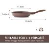 imageSENSARTE 125 Inch Nonstick Frying Pan Skillet Swiss Granite Coating Omelette Pan Healthy Stone Cookware PFOA FreeToffee Brown