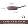 imageSENSARTE 125 Inch Nonstick Frying Pan Skillet Swiss Granite Coating Omelette Pan Healthy Stone Cookware PFOA FreeToffee Brown