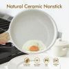 imageSENSARTE 125 Inch Nonstick Frying Pan Skillet Swiss Granite Coating Omelette Pan Healthy Stone Cookware PFOA FreeWhite