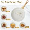 imageSENSARTE 125 Inch Nonstick Frying Pan Skillet Swiss Granite Coating Omelette Pan Healthy Stone Cookware PFOA FreeWhite