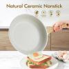 imageSENSARTE 125 Inch Nonstick Frying Pan Skillet Swiss Granite Coating Omelette Pan Healthy Stone Cookware PFOA FreeWhite