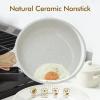 imageSENSARTE 125 Inch Nonstick Frying Pan Skillet Swiss Granite Coating Omelette Pan Healthy Stone Cookware PFOA FreeWhite
