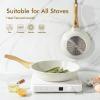 imageSENSARTE 125 Inch Nonstick Frying Pan Skillet Swiss Granite Coating Omelette Pan Healthy Stone Cookware PFOA FreeWhite