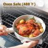 imageSENSARTE 17 Piece Pots and Pans Set Nonstick Detachable Handle Cookware Set Induction Kitchen Cookware Set with Removable Handle Healthy Non Stick for RV Dishwasher  Oven Safe PFOA Free WhiteWhite
