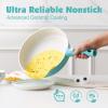 imageSENSARTE 17 Piece Pots and Pans Set Nonstick Detachable Handle Cookware Set Induction Kitchen Cookware Set with Removable Handle Healthy Non Stick for RV Dishwasher  Oven Safe PFOA Free WhiteTurquoise