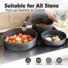 imageSENSARTE 17 Piece Pots and Pans Set Nonstick Detachable Handle Cookware Set Induction Kitchen Cookware Set with Removable Handle Healthy Non Stick for RV Dishwasher  Oven Safe PFOA Free WhiteBlack