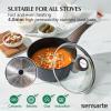 imageSENSARTE 4Pcs Nonstick Cookware Sets Pots and Pans Set 15QT Sauce Pan with Lid ampamp 45 QT Stock Pot Non Toxic PFOAampampPFOS Free