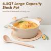imageSENSARTE Ceramic Cookware Set Pots and Pans Set Non stick 14Piece Induction Cookware Non toxic Healthy Non Stick Kitchen Cooking Set with Frying Pans Set PFAS PTFE PFOA PFOS FreeTaupe