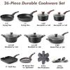 imageSENSARTE Ceramic Cookware Sets Pots and Pans Set Non stick Non toxic Healthy Induction Cookware 26 Pcs Nonstick Kitchen Cooking Set wFrying Pans Set Saucepans SetClassic Black