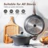 imageSENSARTE Ceramic Cookware Sets Pots and Pans Set Non stick Non toxic Healthy Induction Cookware 26 Pcs Nonstick Kitchen Cooking Set wFrying Pans Set Saucepans SetClassic Black