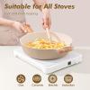 imageSENSARTE Ceramic Cookware Sets Pots and Pans Set Non stick Non toxic Healthy Induction Cookware 26 Pcs Nonstick Kitchen Cooking Set wFrying Pans Set Saucepans SetCeramic Taupe