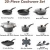 imageSENSARTE Ceramic Cookware Sets Pots and Pans Set Nonstick 20Piece Induction Cookware Nontoxic Healthy Non Stick Kitchen Cooking Set with StayCool Handles PFAS PTFE PFOA PFOS FreeClassic Black