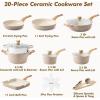 imageSENSARTE Ceramic Cookware Sets Pots and Pans Set Nonstick 20Piece Induction Cookware Nontoxic Healthy Non Stick Kitchen Cooking Set with StayCool Handles PFAS PTFE PFOA PFOS FreeCeramic Taupe