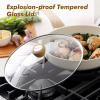 imageSENSARTE Ceramic Nonstick Frying Pan Skillet with Lid 8inch Non Stick Pan Omelet Pans Nontoxic Healthy Kitchen Cooking Chefs Pan Free of Intentionally Added PFASPTFE Induction Compatible TaupeCeramic White