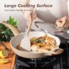 imageSENSARTE Ceramic Nonstick Frying Pan Skillet with Lid 8inch Non Stick Pan Omelet Pans Nontoxic Healthy Kitchen Cooking Chefs Pan Free of Intentionally Added PFASPTFE Induction Compatible TaupeCeramic Taupe