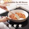 imageSENSARTE Ceramic Nonstick Frying Pan Skillet with Lid 8inch Non Stick Pan Omelet Pans Nontoxic Healthy Kitchen Cooking Chefs Pan Free of Intentionally Added PFASPTFE Induction Compatible TaupeCeramic Taupe