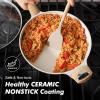 imageSENSARTE Ceramic Nonstick Frying Pan Skillet with Lid 8inch Non Stick Pan Omelet Pans Nontoxic Healthy Kitchen Cooking Chefs Pan Free of Intentionally Added PFASPTFE Induction Compatible TaupeCeramic Taupe