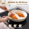 imageSENSARTE Ceramic Nonstick Frying Pan Skillet with Lid 8inch Non Stick Pan Omelet Pans Nontoxic Healthy Kitchen Cooking Chefs Pan Free of Intentionally Added PFASPTFE Induction Compatible TaupeCeramic White