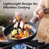 imageSENSARTE Ceramic Nonstick Frying Pan Skillet with Lid 8inch Non Stick Pan Omelet Pans Nontoxic Healthy Kitchen Cooking Chefs Pan Free of Intentionally Added PFASPTFE Induction Compatible TaupeDark Black