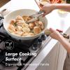imageSENSARTE Ceramic Nonstick Frying Pan Skillet with Lid 8inch Non Stick Pan Omelet Pans Nontoxic Healthy Kitchen Cooking Chefs Pan Free of Intentionally Added PFASPTFE Induction Compatible TaupeCeramic White