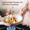 imageSENSARTE Ceramic Nonstick Frying Pan Skillet with Lid 8inch Non Stick Pan Omelet Pans Nontoxic Healthy Kitchen Cooking Chefs Pan Free of Intentionally Added PFASPTFE Induction Compatible TaupeCeramic Taupe