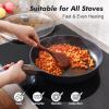 imageSENSARTE Ceramic Nonstick Frying Pan Skillet with Lid 8inch Non Stick Pan Omelet Pans Nontoxic Healthy Kitchen Cooking Chefs Pan Free of Intentionally Added PFASPTFE Induction Compatible TaupeDark Black
