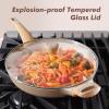 imageSENSARTE Ceramic Nonstick Frying Pan Skillet with Lid 8inch Non Stick Pan Omelet Pans Nontoxic Healthy Kitchen Cooking Chefs Pan Free of Intentionally Added PFASPTFE Induction Compatible TaupeCeramic Taupe