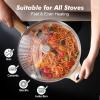 imageSENSARTE Ceramic Nonstick Frying Pan Skillet with Lid 8inch Non Stick Pan Omelet Pans Nontoxic Healthy Kitchen Cooking Chefs Pan Free of Intentionally Added PFASPTFE Induction Compatible TaupeCeramic Taupe