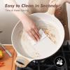 imageSENSARTE Ceramic Nonstick Frying Pan Skillet with Lid 8inch Non Stick Pan Omelet Pans Nontoxic Healthy Kitchen Cooking Chefs Pan Free of Intentionally Added PFASPTFE Induction Compatible TaupeCeramic Taupe