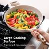 imageSENSARTE Ceramic Nonstick Frying Pan Skillet with Lid 8inch Non Stick Pan Omelet Pans Nontoxic Healthy Kitchen Cooking Chefs Pan Free of Intentionally Added PFASPTFE Induction Compatible TaupeCeramic Taupe