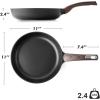 imageSENSARTE Ceramic Nonstick Frying Pan Small Skillet 8Inch Non Stick Omelette Pans Nontoxic Healthy Kitchen Cooking Chefs Pan Free of Intentionally Added PFOAPFASPTFE Induction Compatible TaupeDark Black