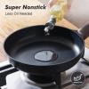 imageSENSARTE Ceramic Nonstick Frying Pan Small Skillet 8Inch Non Stick Omelette Pans Nontoxic Healthy Kitchen Cooking Chefs Pan Free of Intentionally Added PFOAPFASPTFE Induction Compatible TaupeDark Black