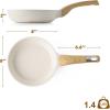imageSENSARTE Ceramic Nonstick Frying Pan Small Skillet 8Inch Non Stick Omelette Pans Nontoxic Healthy Kitchen Cooking Chefs Pan Free of Intentionally Added PFOAPFASPTFE Induction Compatible TaupeCeramic White