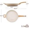 imageSENSARTE Ceramic Nonstick Frying Pan Small Skillet 8Inch Non Stick Omelette Pans Nontoxic Healthy Kitchen Cooking Chefs Pan Free of Intentionally Added PFOAPFASPTFE Induction Compatible TaupeCeramic Taupe