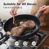 imageSENSARTE Ceramic Nonstick Frying Pan Small Skillet 8Inch Non Stick Omelette Pans Nontoxic Healthy Kitchen Cooking Chefs Pan Free of Intentionally Added PFOAPFASPTFE Induction Compatible TaupeDark Black