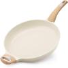 imageSENSARTE Ceramic Nonstick Frying Pan Small Skillet 8Inch Non Stick Omelette Pans Nontoxic Healthy Kitchen Cooking Chefs Pan Free of Intentionally Added PFOAPFASPTFE Induction Compatible TaupeCeramic White