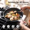 imageSENSARTE Ceramic Nonstick Frying Pan Small Skillet 8Inch Non Stick Omelette Pans Nontoxic Healthy Kitchen Cooking Chefs Pan Free of Intentionally Added PFOAPFASPTFE Induction Compatible TaupeDark Black