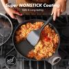 imageSENSARTE Ceramic Nonstick Frying Pan Small Skillet 8Inch Non Stick Omelette Pans Nontoxic Healthy Kitchen Cooking Chefs Pan Free of Intentionally Added PFOAPFASPTFE Induction Compatible TaupeDark Black