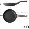 imageSENSARTE Ceramic Nonstick Frying Pan Small Skillet 8Inch Non Stick Omelette Pans Nontoxic Healthy Kitchen Cooking Chefs Pan Free of Intentionally Added PFOAPFASPTFE Induction Compatible TaupeDark Black