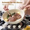 imageSENSARTE Ceramic Nonstick Frying Pan Small Skillet 8Inch Non Stick Omelette Pans Nontoxic Healthy Kitchen Cooking Chefs Pan Free of Intentionally Added PFOAPFASPTFE Induction Compatible TaupeCeramic White